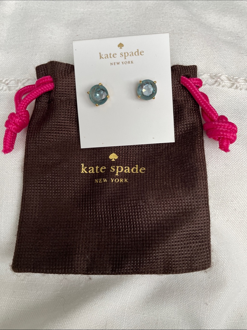 Kate Spade Grace Blue Stud Earrings NWT